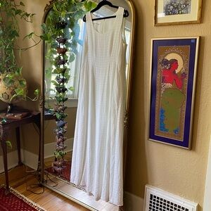 Vintage Ballinger Gold 1990s white floor length dress